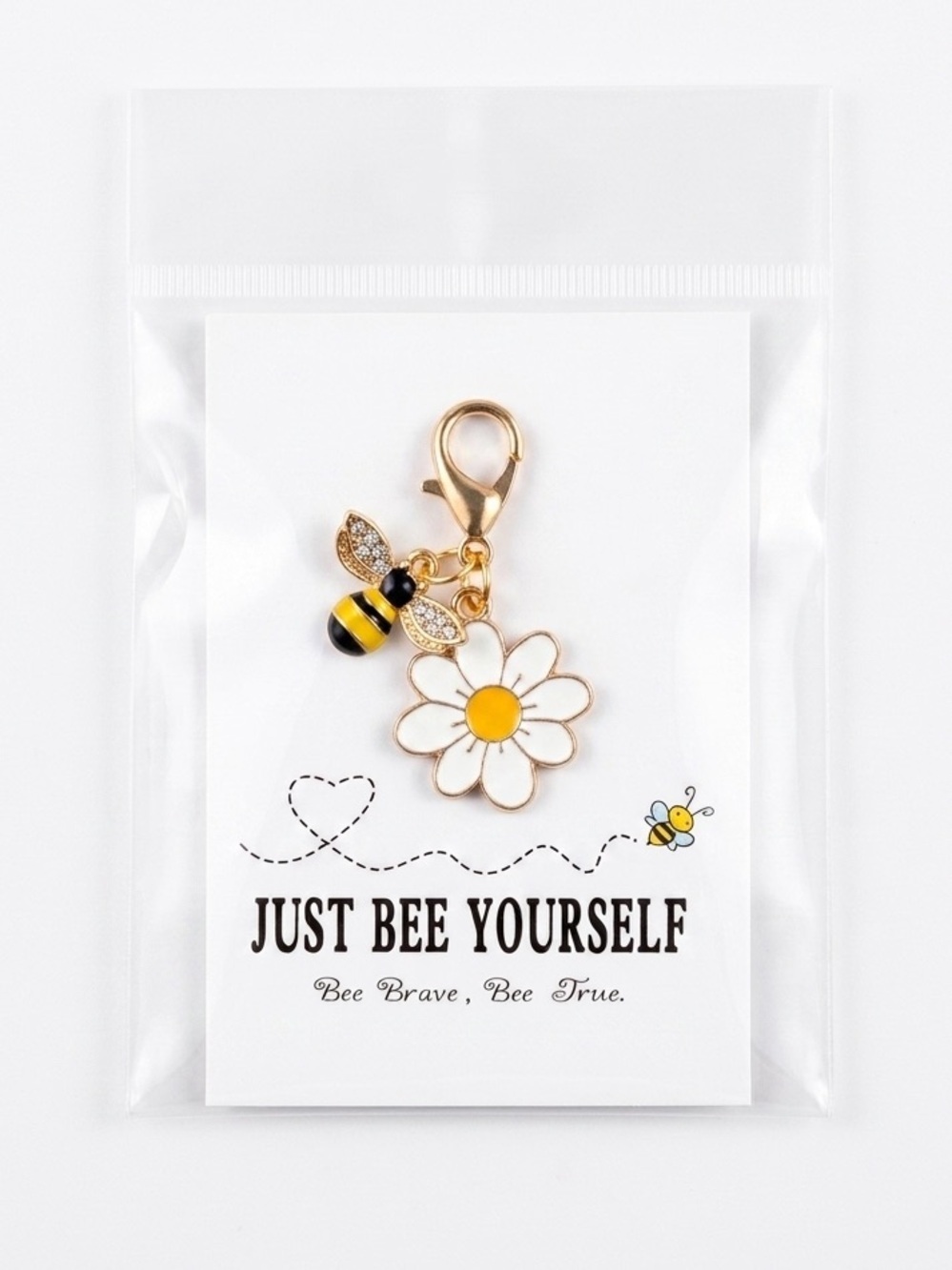 🔥4 for $25 NEW Bee White Daisy Flower Charm Y2K Bag Charm Gift